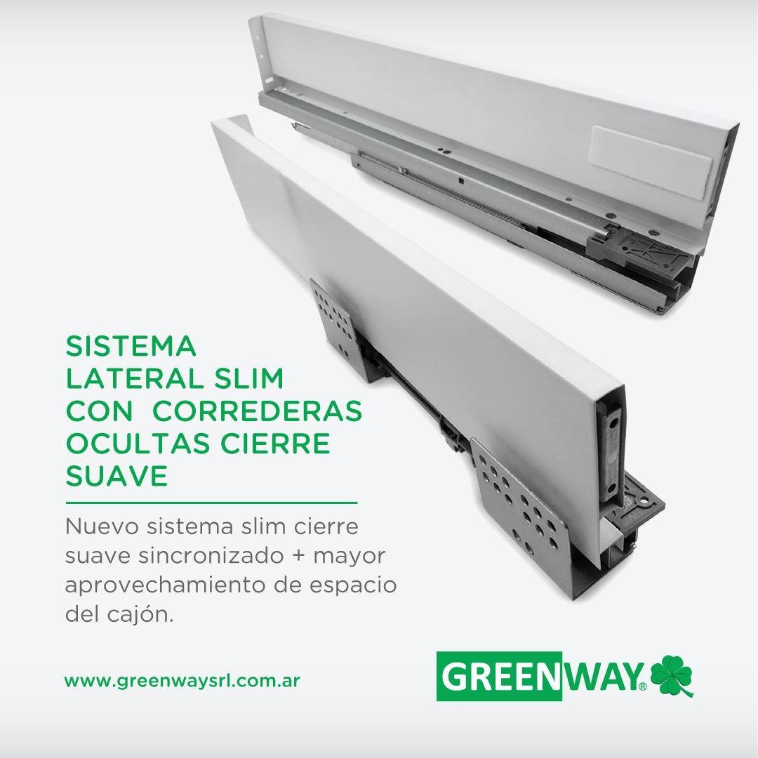 CORREDERA SISTEMA LATERAL CIERRE SUAVE SLIM 088X500MM BLANCO