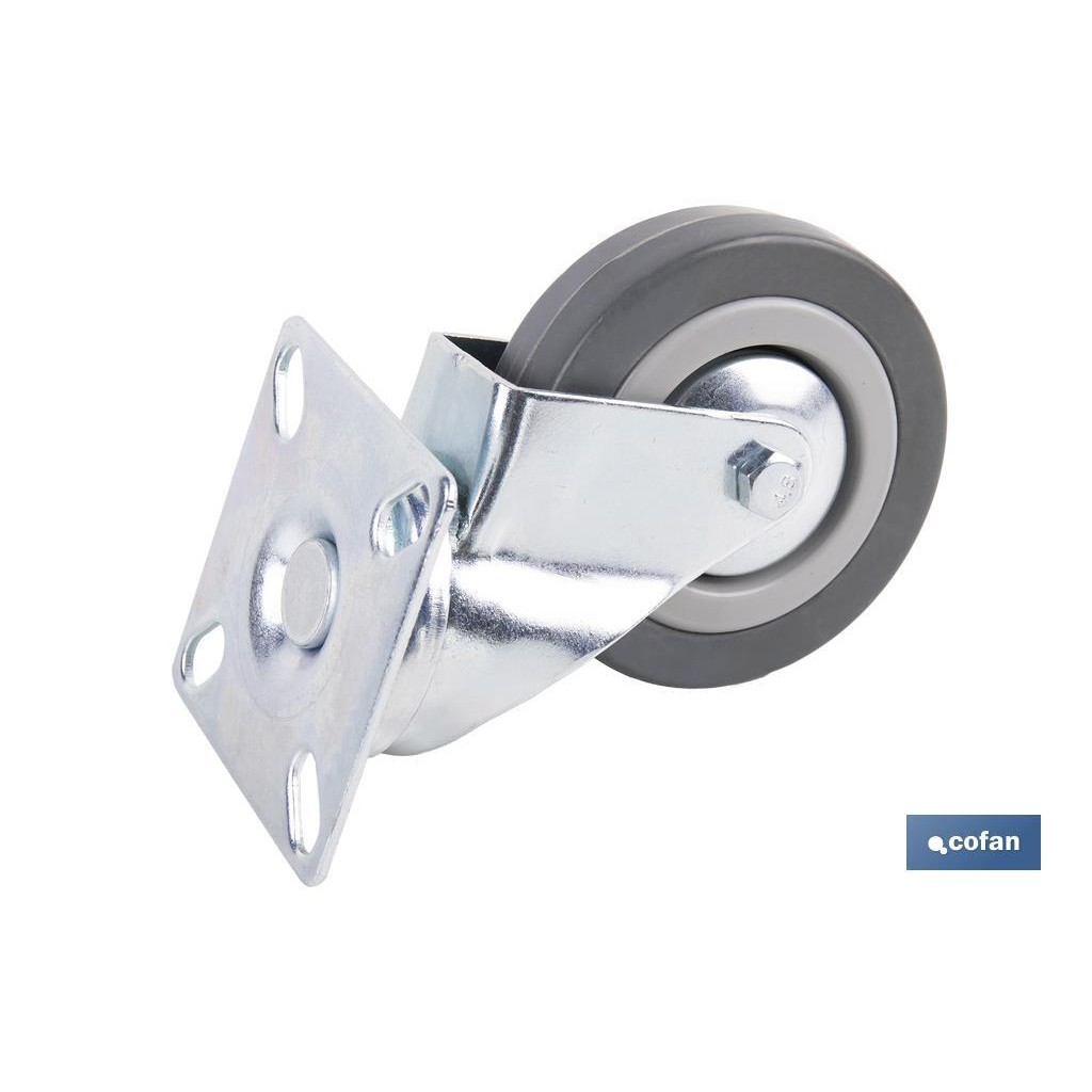 ALCE RUEDA IND. GIRATORIA GRIS 75mm - https://herrajesdaversa.com.ar