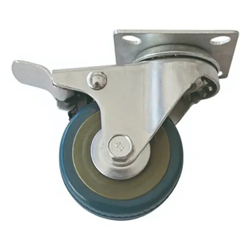 ALCE RUEDA IND. GRIS GIRATORIA C/FRENO 50mm - https://herrajesdaversa.com.ar