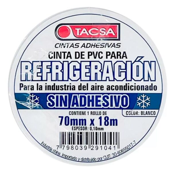 CINTA DE PVC PARA REFRIGERACION S/Adhesivo 70mm 18mts Blanca - https://herrajesdaversa.com.ar