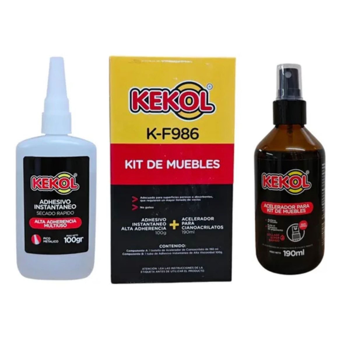 KEKOL KIT ADH. CIANOACRILATO 100cc. - https://herrajesdaversa.com.ar