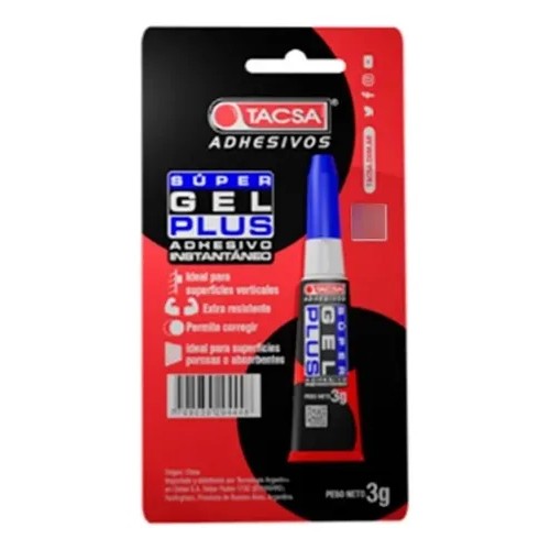 TACSA ADHESIVO INSTANTANEO GEL EN GOTA 3GR - https://herrajesdaversa.com.ar