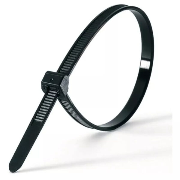 TACSA PRECINTO PLASTICO NEGRO 20cm (25 unidades) - https://herrajesdaversa.com.ar