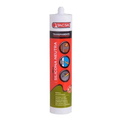 TACSA TUBO SILICONA NEUTRA TRANSPARENTE 280ML - https://herrajesdaversa.com.ar