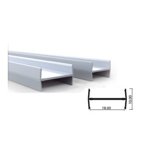 PERFIL ALUMINIO UNION PARA PLACA DE 18 mm - https://herrajesdaversa.com.ar